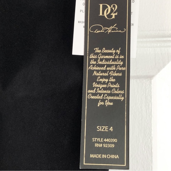 NWT DG2 by Diane Gilman Black Velvet Slim Straight Pants - Picture 5 of 15